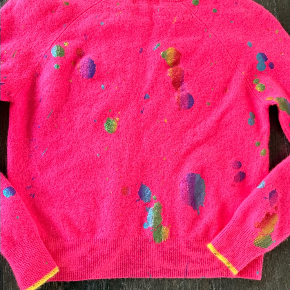 Brodie Cashmere Pink Sweater with Multicolored Accents - Picture 5 of 9